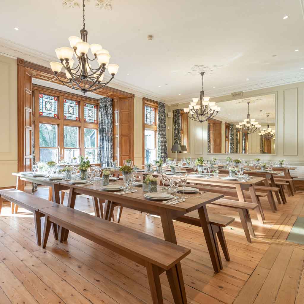 The Dinning Room with wooden Benches