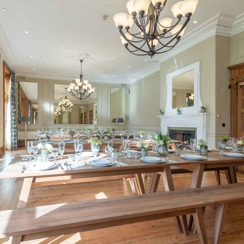 The Dinning Room with wooden Benches 2