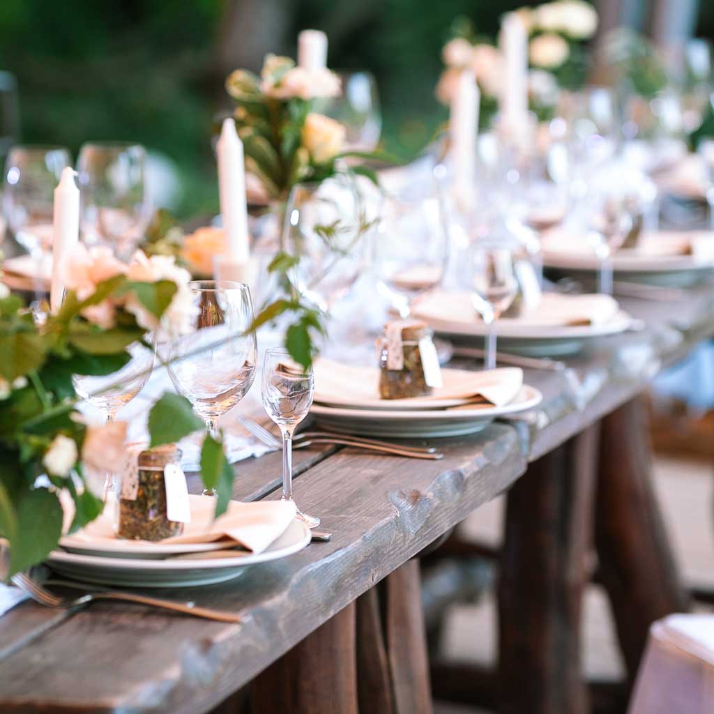 Wedding wooden table